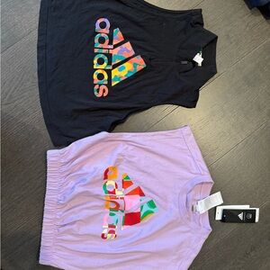 Women’s Adidas tank  Tops - Black and Lavender with Multicolor Logo